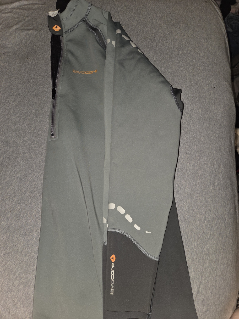 Icebreaker Men's Gray Swim Hybrid with Orange Accents